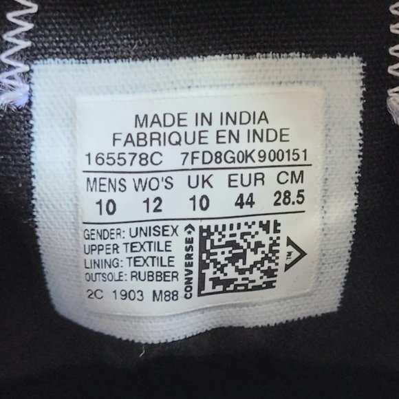 Converse CTAS OX "Smiley Face" Black Yellow White Men's 10 Women's 12 - Picture 5 of 5